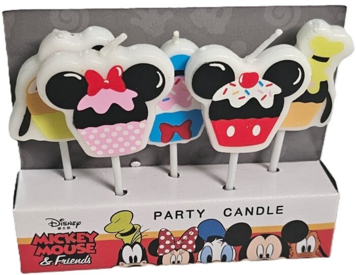 MPS MY PARTY SUPPLIERS® Set of 5 Birthday cake candles for kids, Cake topper for cake decoration (mickey mouse) - Image 1