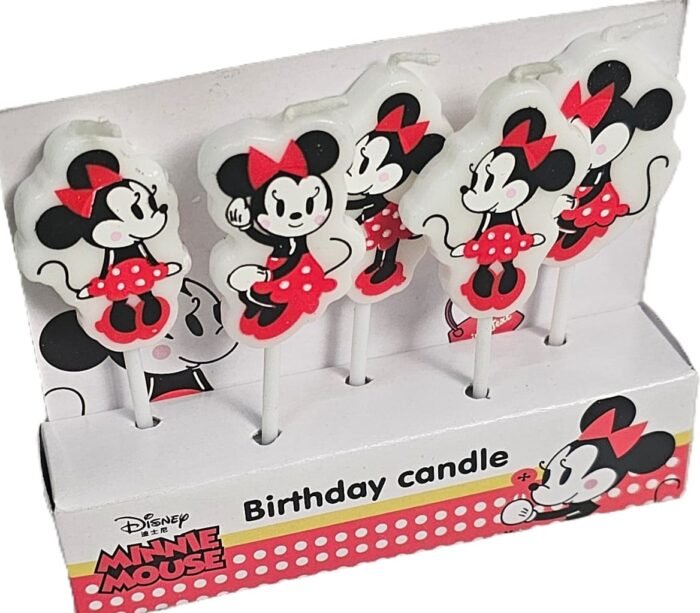 MPS MY PARTY SUPPLIERS® Set of 5 Birthday cake candles for kids, Cake topper for cake decoration (minnie mouse) - Image 3