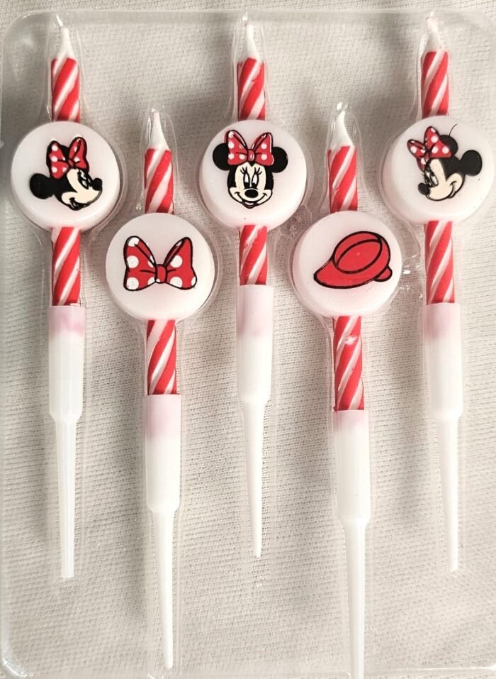 MPS MY PARTY SUPPLIERS® Set of 5 Birthday cake candles for kids, Cake topper for cake decoration (minnie2) - Image 2