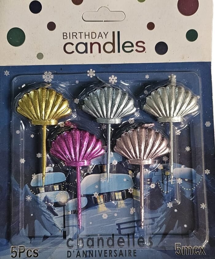 MPS MY PARTY SUPPLIERS® Set of 5 Fancy Birthday Cake Candles for Kids, Candles for Cake Decoration (sea Shell) - Image 3