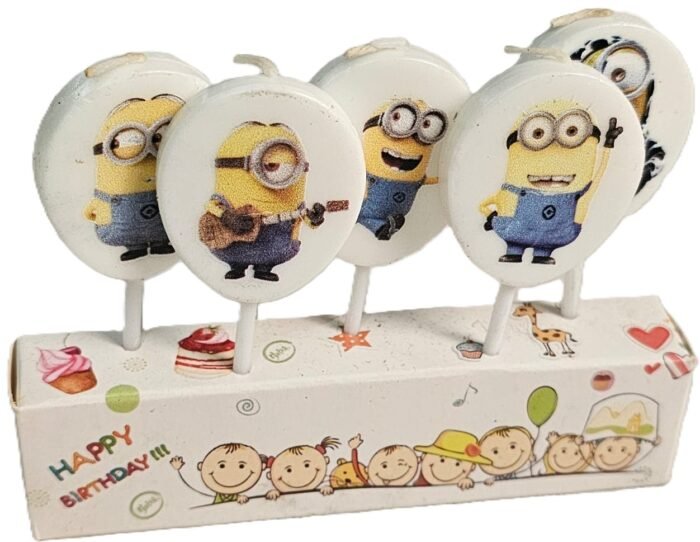 WhatsApp Image 2025-05-31 at 15.19.15 (1) MPS MY PARTY SUPPLIERS® Set of 5 Fancy Birthday Cake Candles for Kids, Candles for Cake Decoration (minion) - Image 1