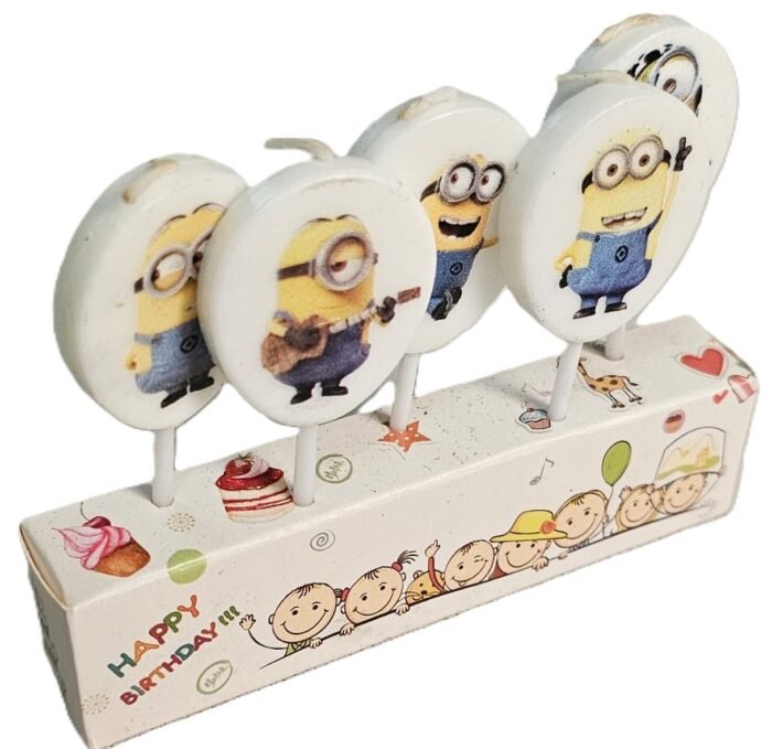 MPS MY PARTY SUPPLIERS® Set of 5 Fancy Birthday Cake Candles for Kids, Candles for Cake Decoration (minion) - Image 3