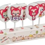MPS MY PARTY SUPPLIERS® Set of 5 Fancy Birthday Cake Candles for Kids, Candles for Cake Decoration (red)