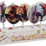 MPS MY PARTY SUPPLIERS® Set of 5 Fancy Birthday Cake Candles for Kids, Candles for Cake Decoration (Superhero)