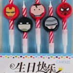 MPS MY PARTY SUPPLIERS® Set of 5 Fancy Birthday Cake Candles for Kids, Candles for Cake Decoration (Super Hero)