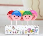 MPS MY PARTY SUPPLIERSĀ® Set of 5 Fancy Birthday Cake Candles for Kids, Candles for Cake Decoration (Kids face)
