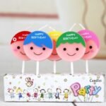 MPS MY PARTY SUPPLIERS® Set of 5 Fancy Birthday Cake Candles for Kids, Candles for Cake Decoration (Kids face)
