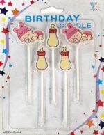 MPS MY PARTY SUPPLIERSĀ® Set of 5 Fancy Birthday Cake Candles for Kids, Candles for Cake Decoration (Little Baby)
