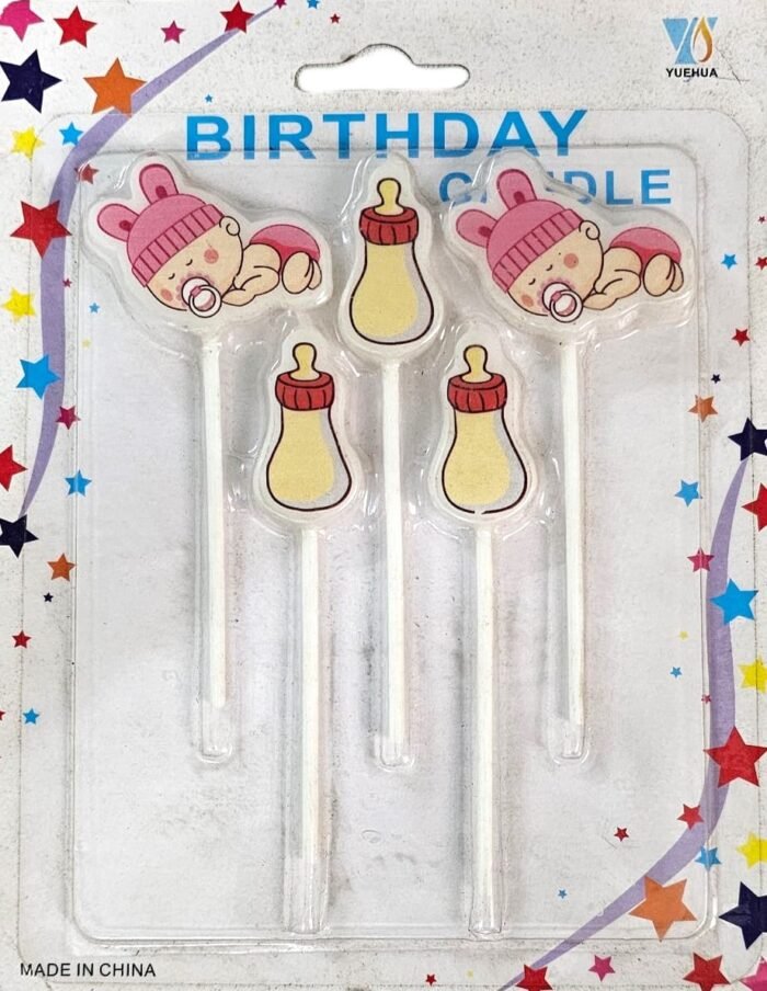 MPS MY PARTY SUPPLIERS® Set of 5 Fancy Birthday Cake Candles for Kids, Candles for Cake Decoration (Little Baby) - Image 1