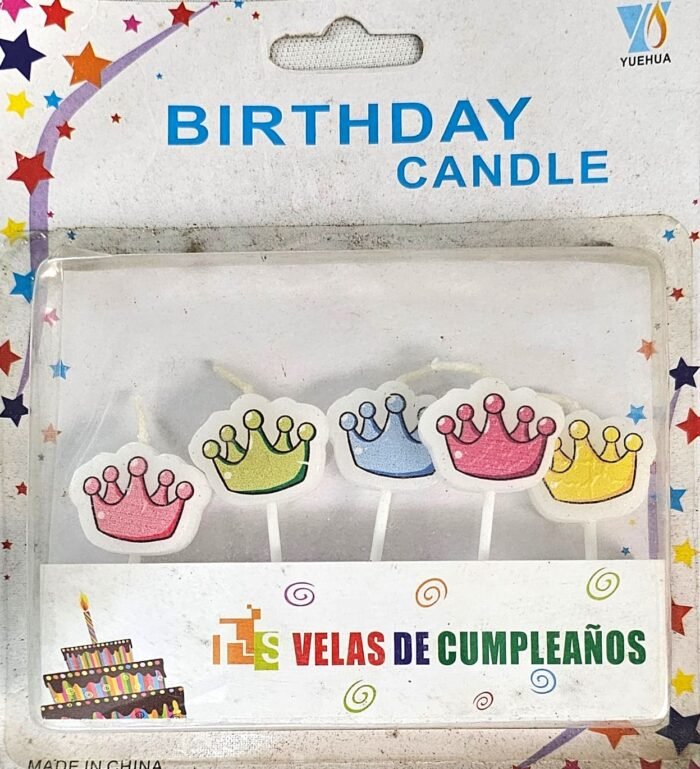 MPS MY PARTY SUPPLIERS® Set of 5 Fancy Birthday Cake Candles for Kids, Candles for Cake Decoration (Crown) - Image 1