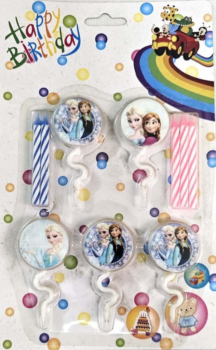 MPS MY PARTY SUPPLIERS® Set of 5 Fancy Birthday Cake Candles for Kids, Candles for Cake Decoration (Frozen) - Image 1
