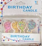 MPS MY PARTY SUPPLIERSĀ® Set of 4 Birthday Candles for Cake Cartoon Candles Set for Gifting & Home use (Balloon Shaped) - Image 3