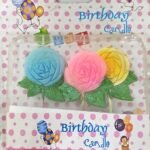 MPS MY PARTY SUPPLIERS® Set of 3 Birthday Cake Candles for Kids, Cake Topper Candles for Kids Birthday Celebration (Flower Shaped)