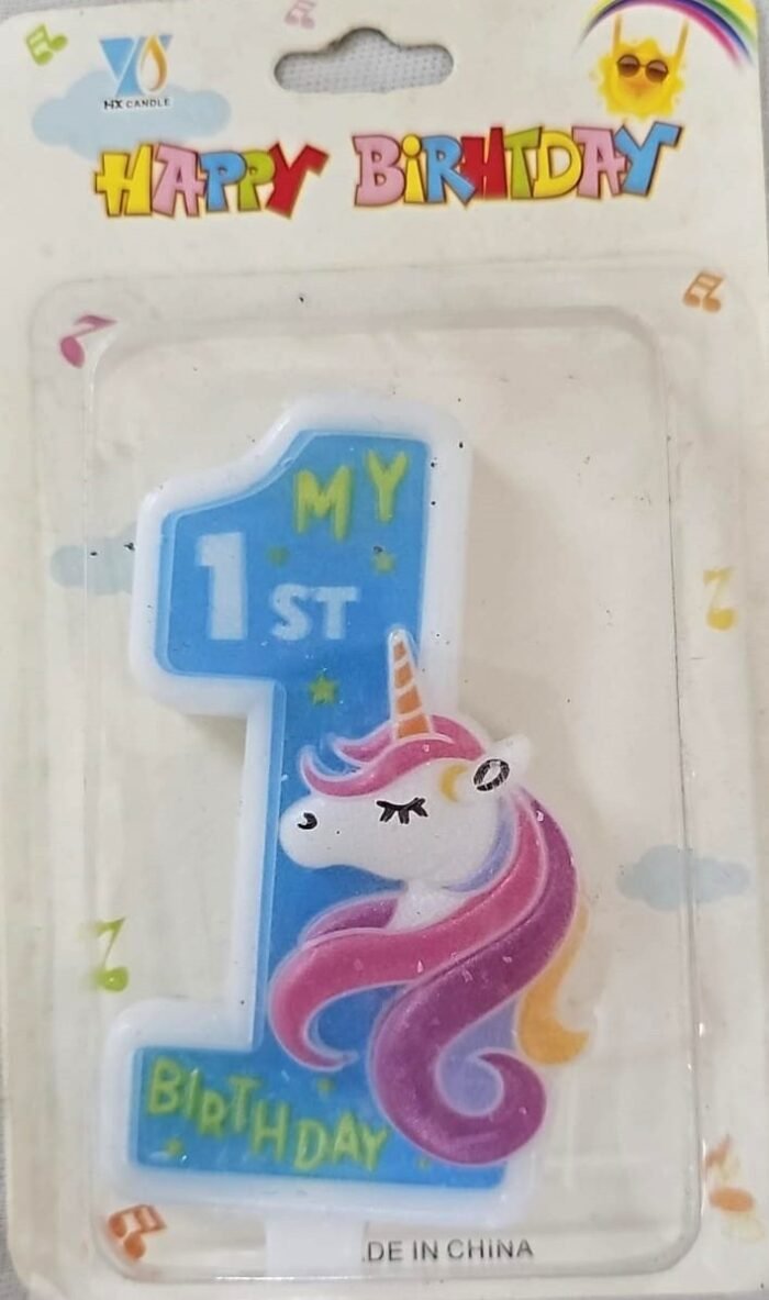 MPS MY PARTY SUPPLIERS® 1pc Birthday Number Candle Cartoon Themed Birthday Cake Decorations for Boys Girls Kids Party Supplies Number Candles for Cake Decoration (blue1) - Image 1