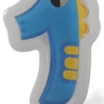MPS MY PARTY SUPPLIERS® 1pc Birthday Number Candle Cartoon Themed Birthday Cake Decorations for Boys Girls Kids Party Supplies Number Candles for Cake Decoration (Yellow-blue1)