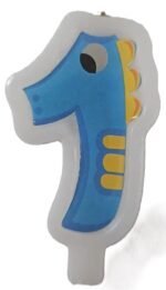 MPS MY PARTY SUPPLIERS® 1pc Birthday Number Candle Cartoon Themed Birthday Cake Decorations for Boys Girls Kids Party Supplies Number Candles for Cake Decoration (Yellow-blue1)