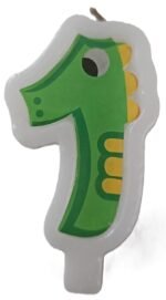 MPS MY PARTY SUPPLIERS® 1pc Birthday Number Candle Cartoon Themed Birthday Cake Decorations for Boys Girls Kids Party Supplies Number Candles for Cake Decoration (green1)