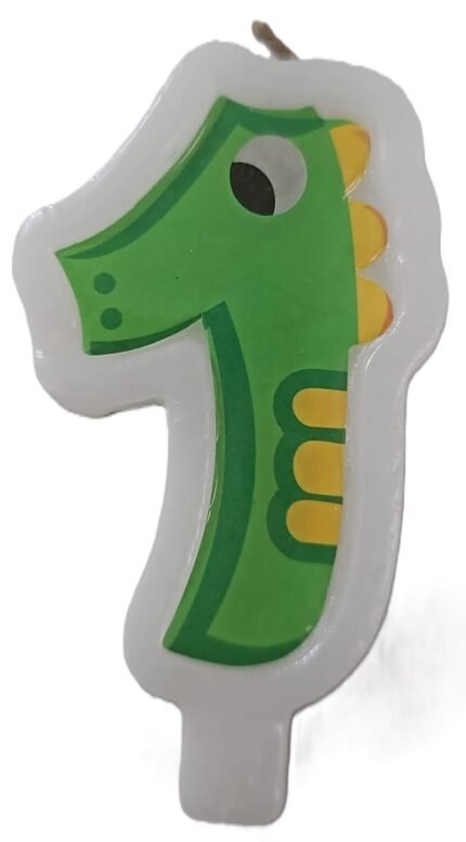 MPS MY PARTY SUPPLIERS® 1pc Birthday Number Candle Cartoon Themed Birthday Cake Decorations for Boys Girls Kids Party Supplies Number Candles for Cake Decoration (green1)