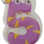 MPS MY PARTY SUPPLIERS® 1pc Birthday Number Candle Cartoon Themed Birthday Cake Decorations for Boys Girls Kids Party Supplies Number Candles for Cake Decoration (Purple 5)