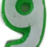 MPS MY PARTY SUPPLIERS® 1pc Birthday Number Candle Cartoon Themed Birthday Cake Decorations for Boys Girls Kids Party Supplies Number Candles for Cake Decoration (Green 9)