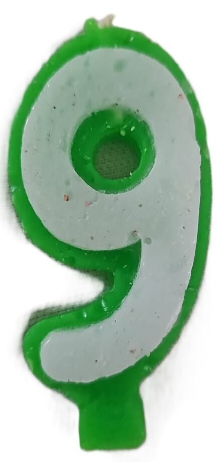 MPS MY PARTY SUPPLIERS® 1pc Birthday Number Candle Cartoon Themed Birthday Cake Decorations for Boys Girls Kids Party Supplies Number Candles for Cake Decoration (Green 9)