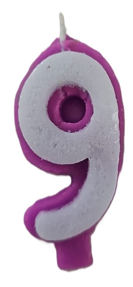 MPS MY PARTY SUPPLIERS® 1pc Birthday Number Candle Cartoon Themed Birthday Cake Decorations for Boys Girls Kids Party Supplies Number Candles for Cake Decoration (purple9)