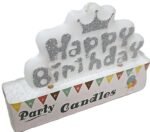 MPS MY PARTY SUPPLIERSĀ® Happy Birthday Candles for Cake Glitter Birthday Candles for Gifting (Silver Glitter) - Image 4