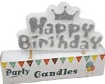 MPS MY PARTY SUPPLIERSĀ® Happy Birthday Candles for Cake Glitter Birthday Candles for Gifting (Silver Glitter) - Image 5