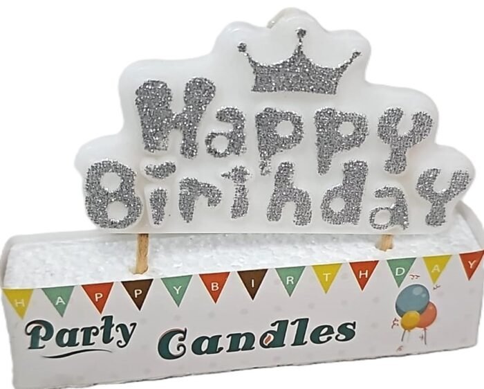 MPS MY PARTY SUPPLIERS® Happy Birthday Candles for Cake Glitter Birthday Candles for Gifting (Silver Glitter) - Image 5