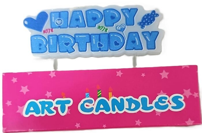 MPS MY PARTY SUPPLIERS® Happy Birthday Candles for Cake Glitter Birthday Candles for Gifting (Blue) - Image 1