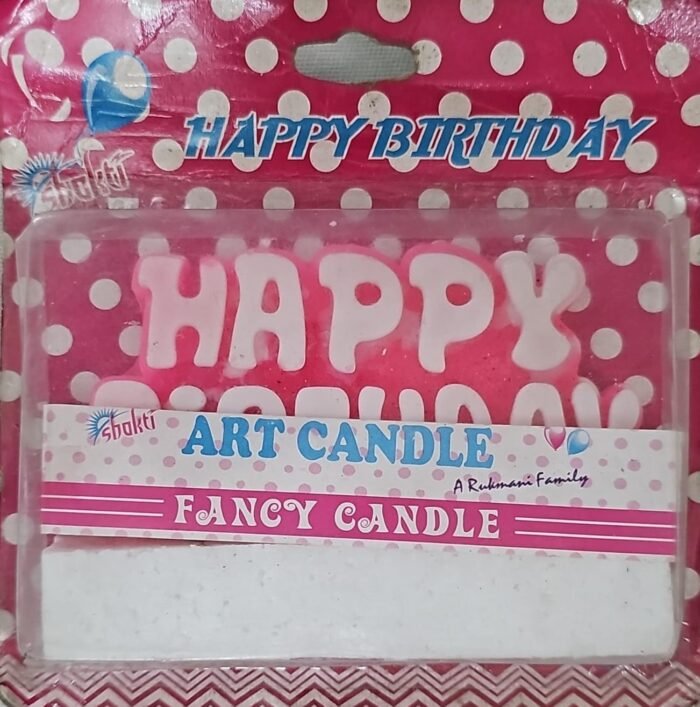 MPS MY PARTY SUPPLIERS® Happy Birthday Candles for Cake Glitter Birthday Candles for Gifting (Pink White) - Image 2