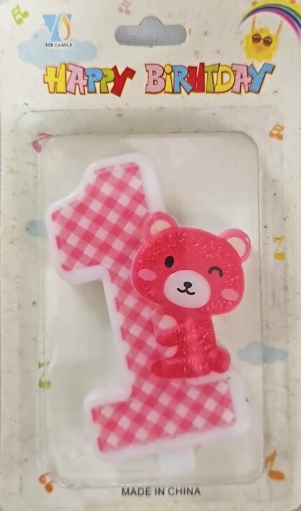 MPS MY PARTY SUPPLIERS® 1pc Birthday Number Candle Cartoon Themed Birthday Cake Decorations for Boys Girls Kids Party Supplies Number Candles for Cake Decoration (teddy1)