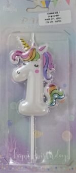MPS MY PARTY SUPPLIERS® 1pc Birthday Number Candle Cartoon Themed Birthday Cake Decorations for Boys Girls Kids Party Supplies Number Candles for Cake Decoration (unicorn1)
