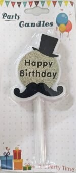 MPS MY PARTY SUPPLIERSĀ® 1pc Birthday Cake Candles for Kids, Cartoon Characters Shaped Candles for Gifting and Home use (Black Gold) - Image 2