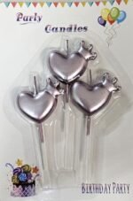 MPS MY PARTY SUPPLIERS® Set of 3 Birthday Cake Candles for Kids, Cake Topper Candles for Kids Birthday Celebration (Heart with Crown) - Image 3