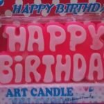 MPS MY PARTY SUPPLIERS® Happy Birthday Candles for Cake Glitter Birthday Candles for Gifting (Pink White)
