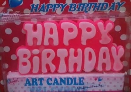 MPS MY PARTY SUPPLIERS® Happy Birthday Candles for Cake Glitter Birthday Candles for Gifting (Pink White)