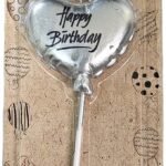 MPS MY PARTY SUPPLIERS® 1pc Birthday Cake Candles for Kids, Cartoon Characters Shaped Candles for Gifting and Home use (Silver Heart)