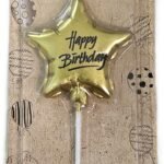 MPS MY PARTY SUPPLIERS® 1pc Birthday Cake Candles for Kids, Cartoon Characters Shaped Candles for Gifting and Home use (Golden Star)