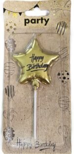 MPS MY PARTY SUPPLIERSĀ® 1pc Birthday Cake Candles for Kids, Cartoon Characters Shaped Candles for Gifting and Home use (Golden Star)