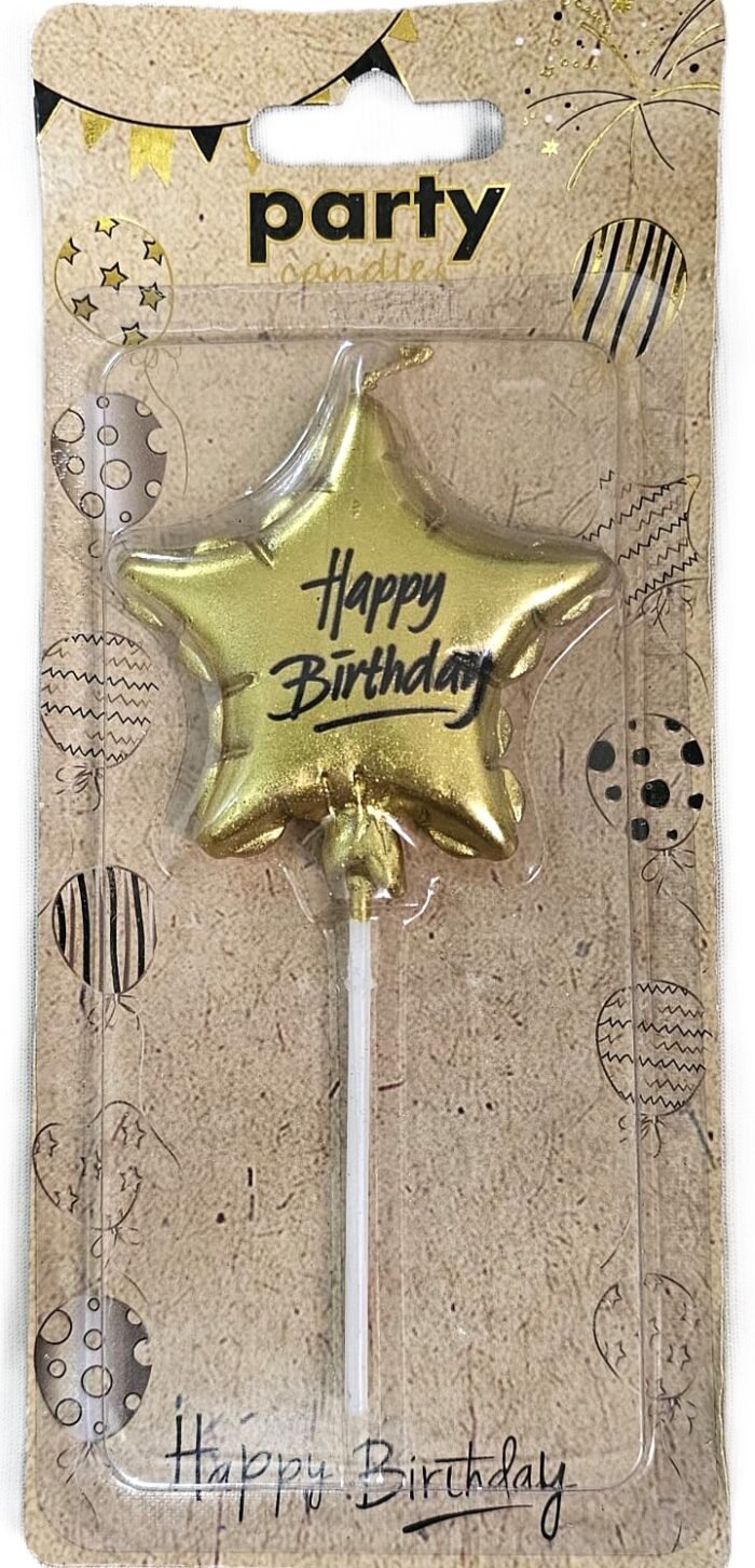 MPS MY PARTY SUPPLIERS® 1pc Birthday Cake Candles for Kids, Cartoon Characters Shaped Candles for Gifting and Home use (Golden Star) - Image 1