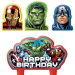 MPS MY PARTY SUPPLIERS® Set of 4 Birthday Candles for Cake Cartoon Candles Set for Gifting & Home use (Superhero)