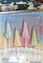 MPS MY PARTY SUPPLIERSĀ® Set of 4 Birthday Candles for Cake Cartoon Candles Set for Gifting & Home use (Unicorn)