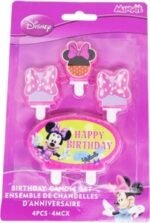 MPS MY PARTY SUPPLIERSĀ® Set of 4 Birthday Candles for Cake Cartoon Candles Set for Gifting & Home use (Pink Heart) - Image 2