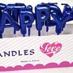 MPS MY PARTY SUPPLIERS® Happy Birthday Candles for Cake Glitter Birthday Candles for Gifting (Dark Blue)