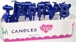 MPS MY PARTY SUPPLIERS® Happy Birthday Candles for Cake Glitter Birthday Candles for Gifting (Dark Blue)