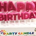 MPS MY PARTY SUPPLIERS® Happy Birthday Candles for Cake Glitter Birthday Candles for Gifting (Pink Glitter)