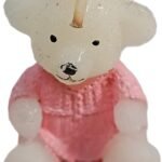 MPS MY PARTY SUPPLIERS® 1pc Birthday Cake Candles for Kids, Cartoon Characters Shaped Candles for Gifting and Home use (White Teddy)