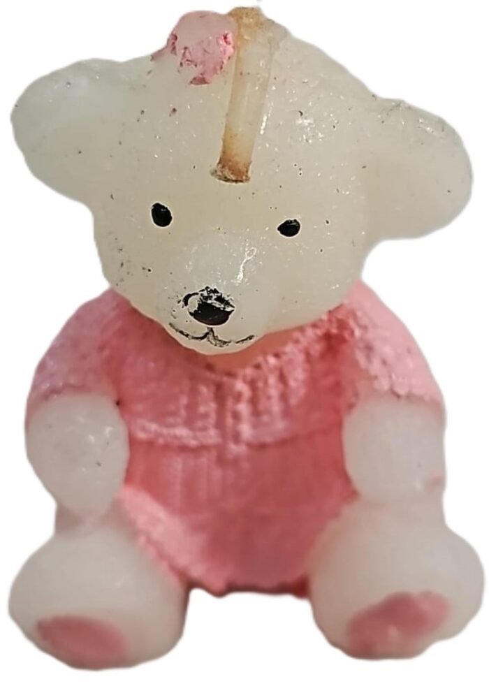 MPS MY PARTY SUPPLIERS® 1pc Birthday Cake Candles for Kids, Cartoon Characters Shaped Candles for Gifting and Home use (White Teddy) - Image 1