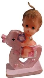 MPS MY PARTY SUPPLIERS® 1pc Birthday Cake Candles for Kids, Cartoon Characters Shaped Candles for Gifting and Home use (Baby Sitting on Rocking Horse) - Image 2